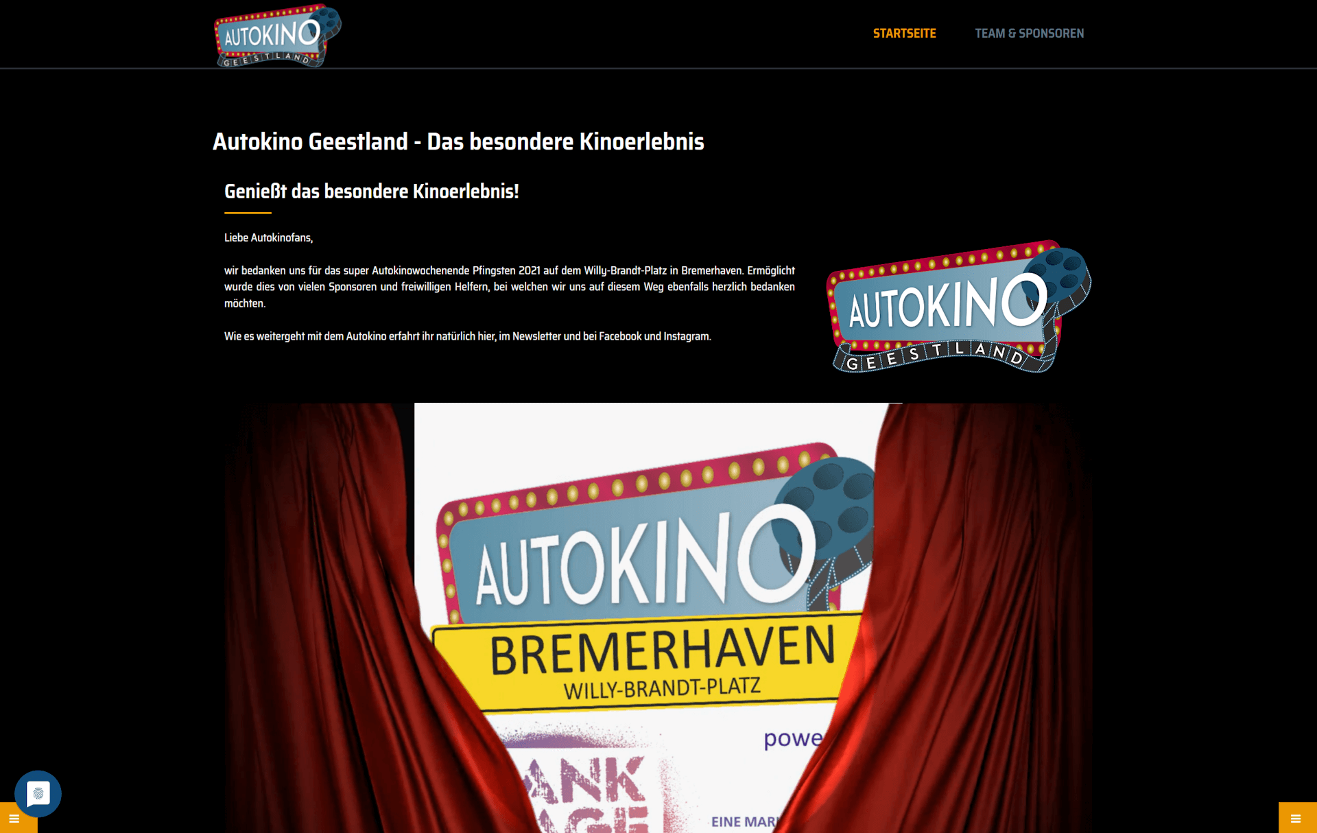 Webseite Autokino Geestland