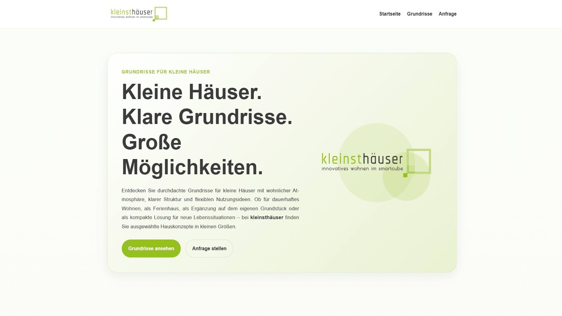 Webseite kleinsthäuser