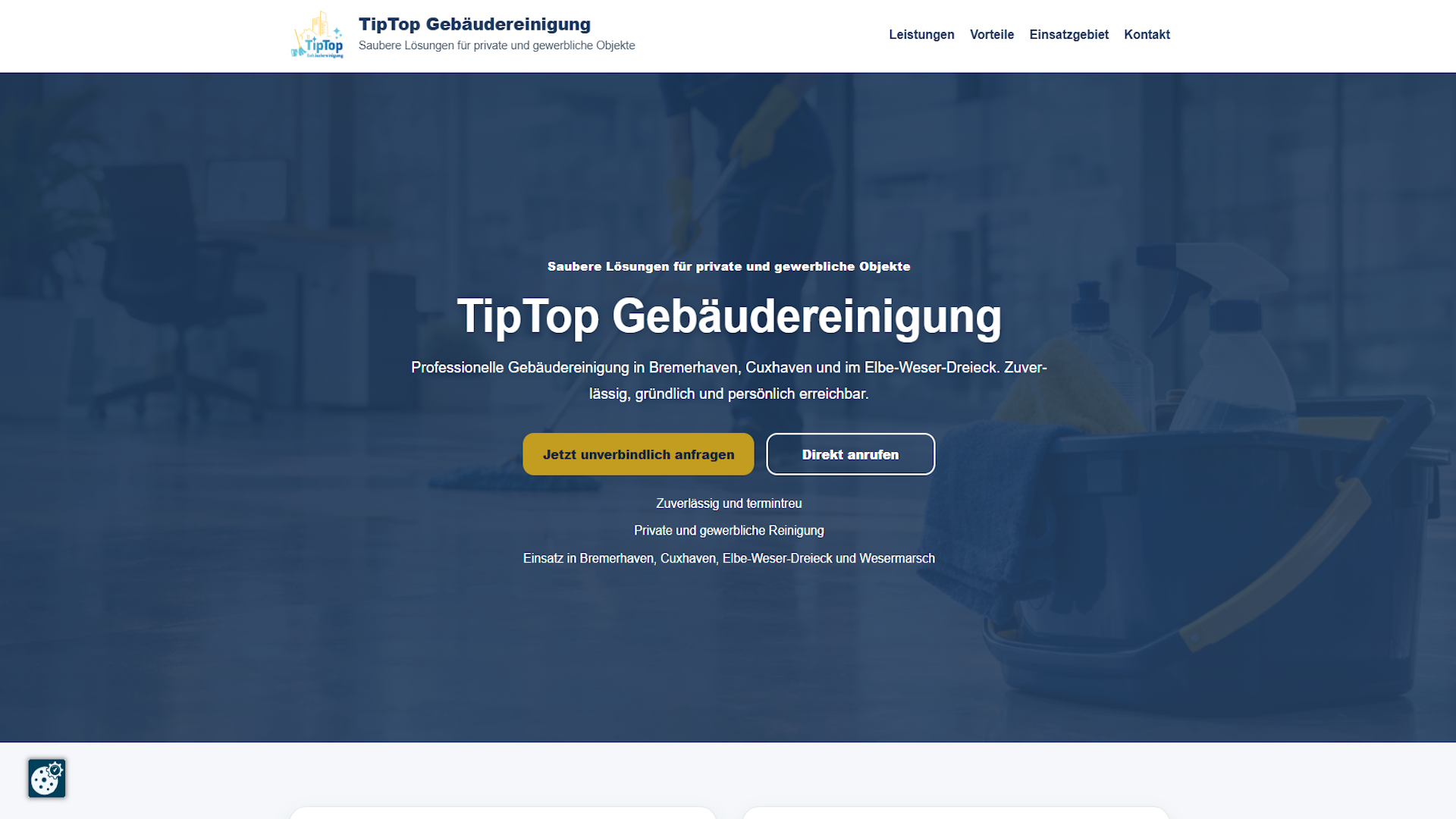 Webseite TipTop Gebäudereinigung
